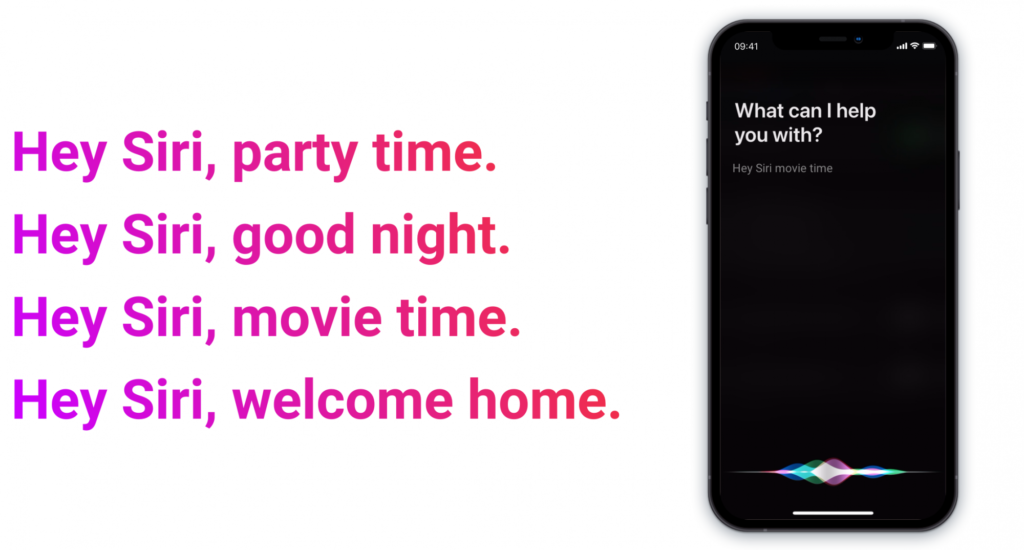Siri shortcuts controlling smart home scenes