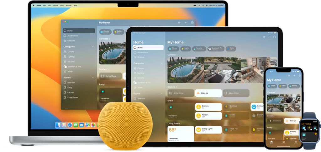 Apple HomeKit smart home devices working together