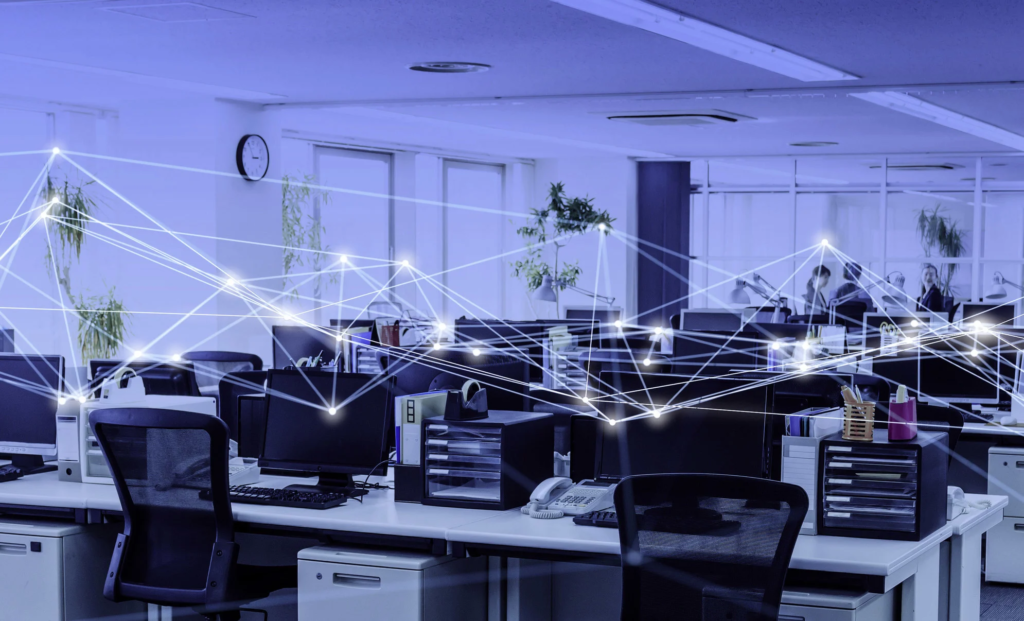 Modern office with reliable business network