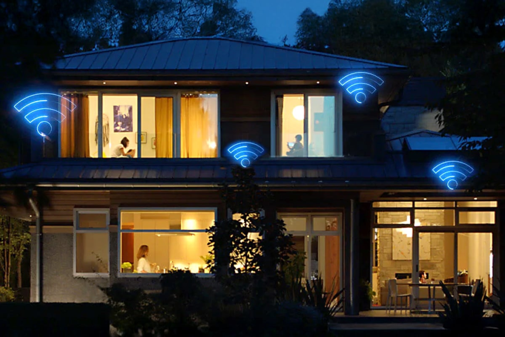 Whole-home Wi-Fi coverage in every room of a house