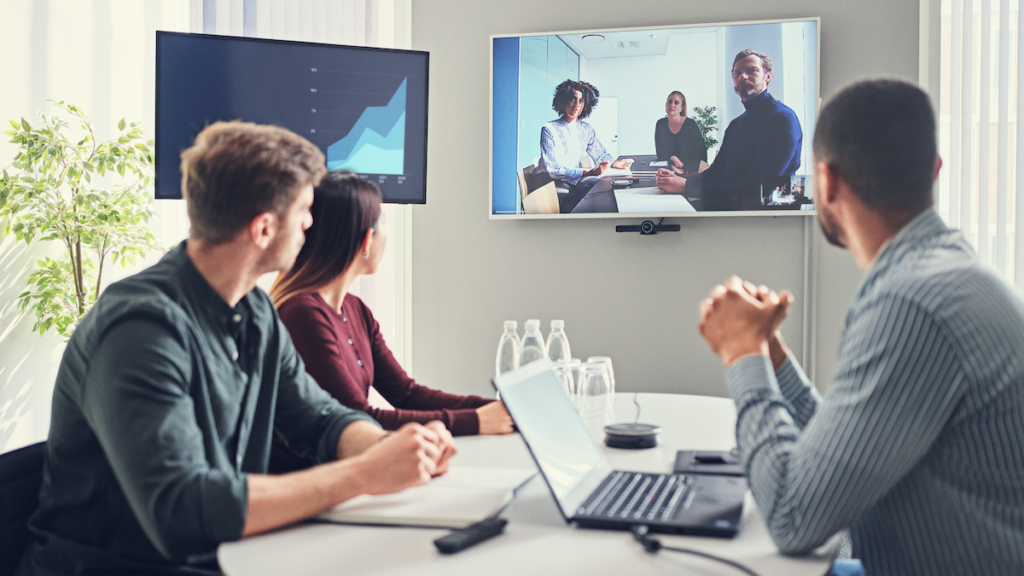 Conference room with a strong business network for video calls